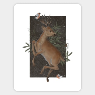 Winter Deer Poster Magnet